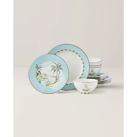 British Colonial Tradewind 12-Piece Dinnerware Set