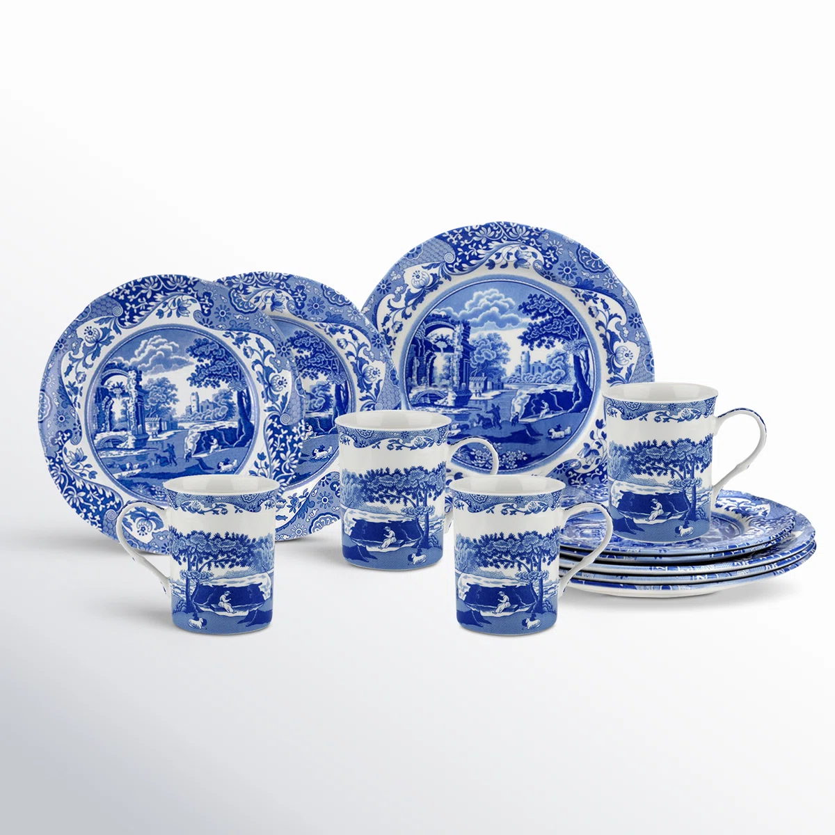 Spode Blue Italian 12-Pc Set W Mug