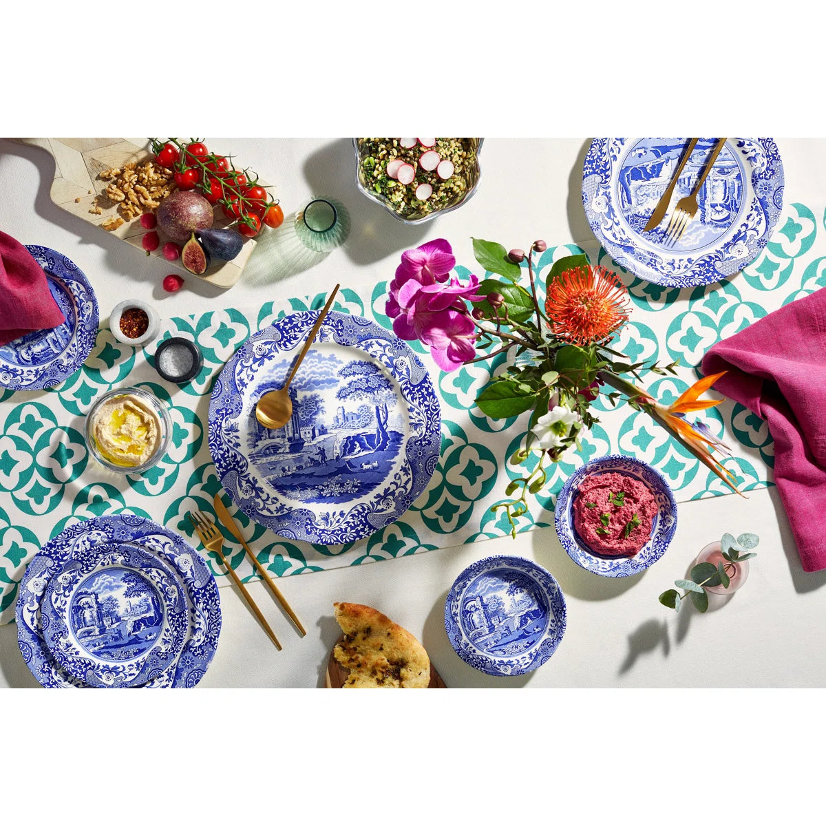 Spode Blue Italian 12-Pc Set W Mug