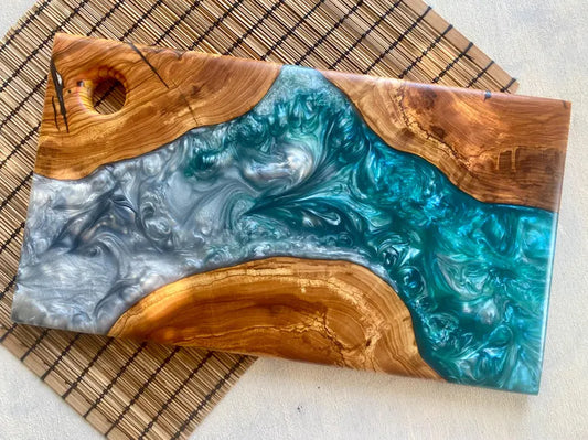 Personalized Charcuterie Board, Custom Cutting Board, Resin and Olive Wood Cheese Board, Kitchen and Dining, Epoxy Resin Art, New Home Gift